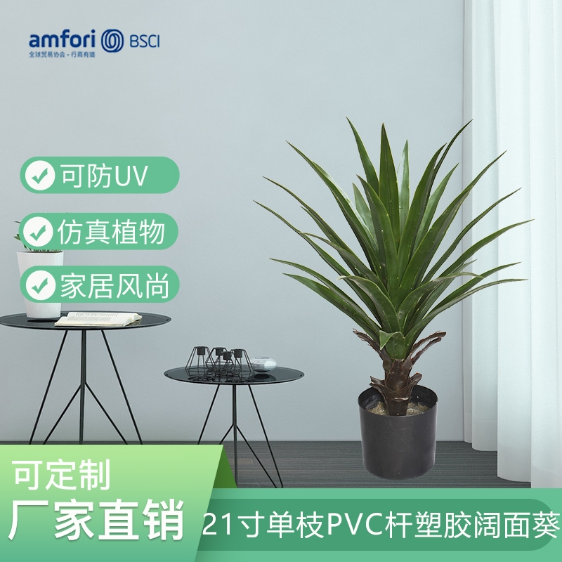 21寸单枝PVC杆塑胶阔面葵